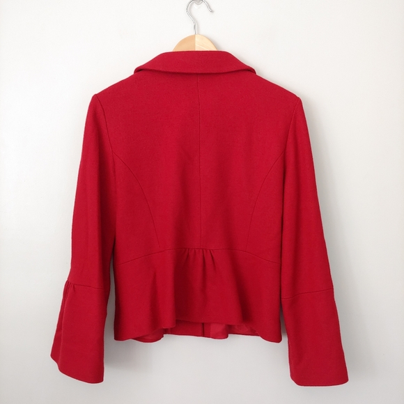 Gerard Darel Wool Button Up Collared Jacket Red Size 8 - Picture 7 of 16